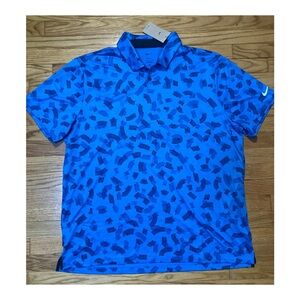 Nike Golf Dri-FIT Tour Polo Shirt Blue Rake Abstract Men’s sz XXL NEW!!